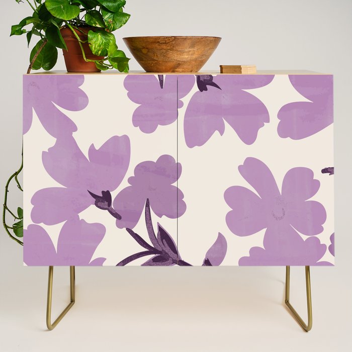 Gentle Purple Flowers Credenza Gallery Image 1