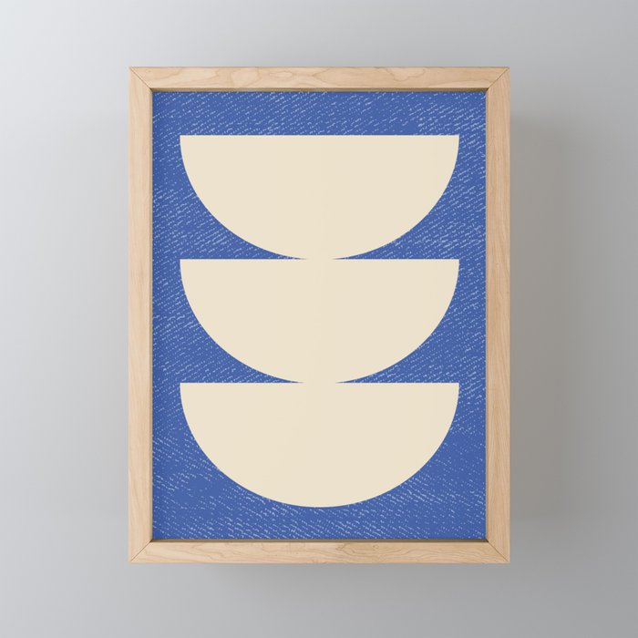 Half Circle 3 - Blue Texture Mini Art Print Gallery Image 1