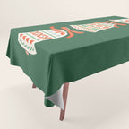 Folk Art Holiday Bells - Forest Green Tablecloth Gallery Image 1