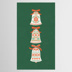 Folk Art Holiday Bells - Forest Green Tablecloth Gallery Image 2