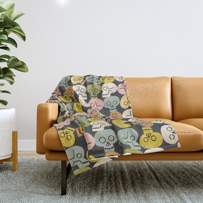 Happy Skulls Throw Blanket Gallery Image 1