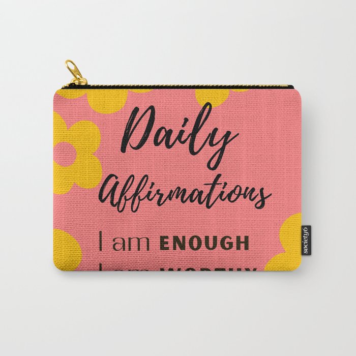 daily affirmations for confidence - self care intentions Carry All Pouch Gallery Image 1
