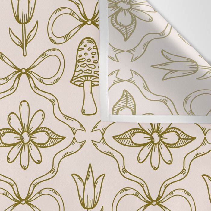 Spring Toile Print in Green Wall Tapestry Gallery Image 3