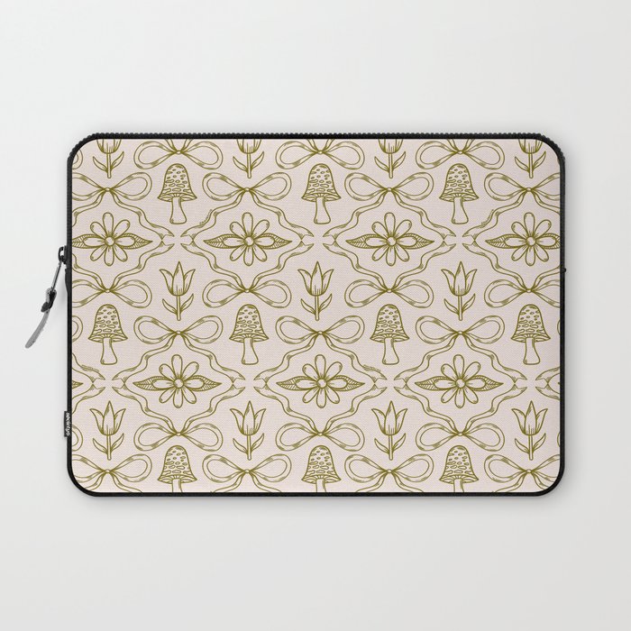 Spring Toile Print in Green Laptop Sleeve Gallery Image 1