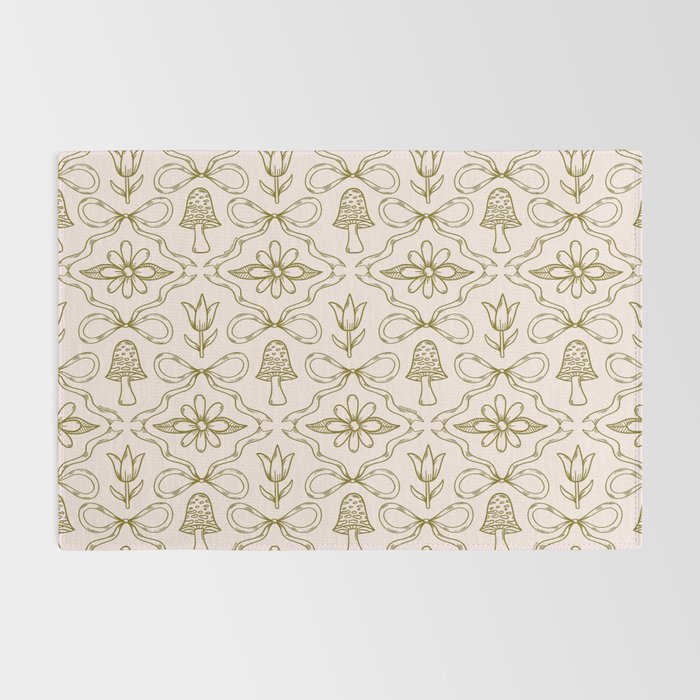 Spring Toile Print in Green Rug Gallery Image 2