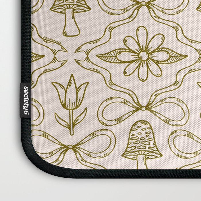 Spring Toile Print in Green Laptop Sleeve Gallery Image 3