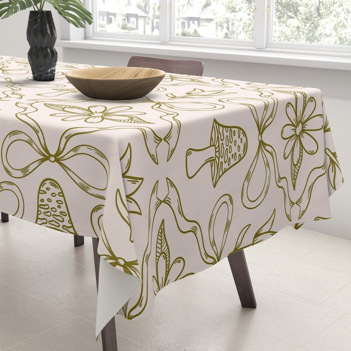 Spring Toile Print in Green Tablecloth Gallery Image 3
