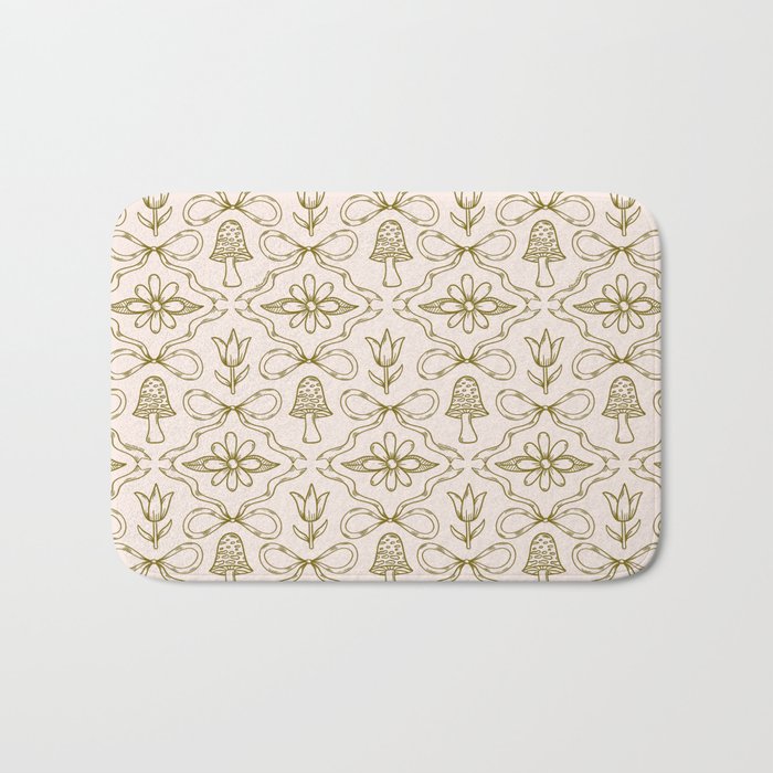 Spring Toile Print in Green Bath Mat Gallery Image 1