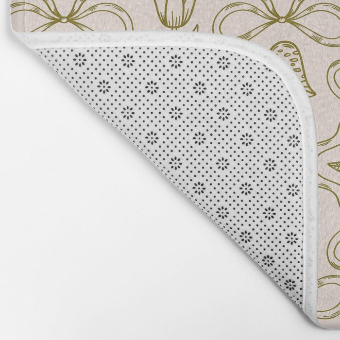 Spring Toile Print in Green Bath Mat Gallery Image 2