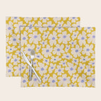 Retro Daisy - yellow, white and purple  Placemat Gallery Image 1