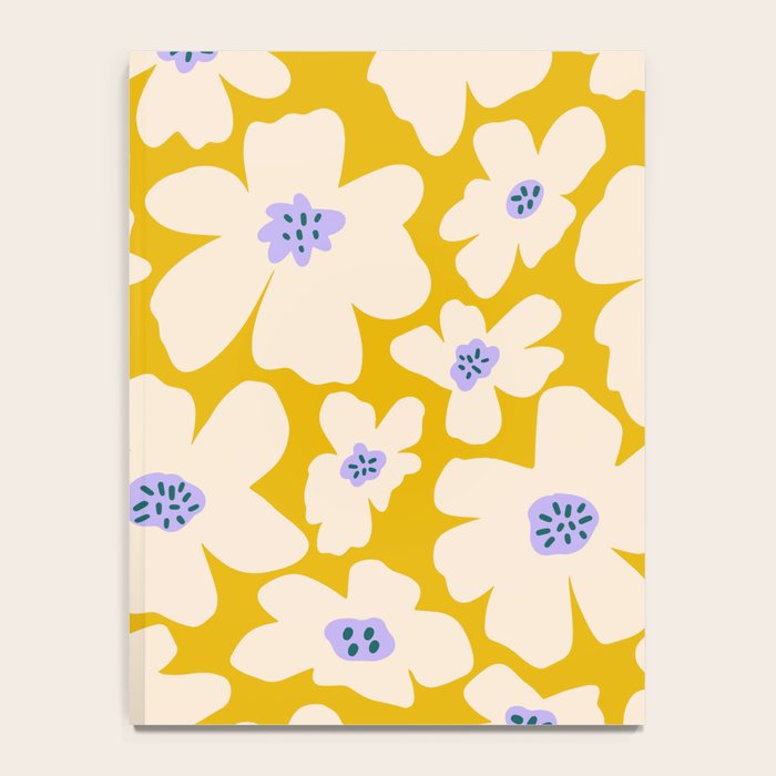 Retro Daisy - yellow, white and purple  Notebook Gallery Image 4