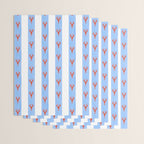 Red Lobsters On Hand-Painted Bright Blue Stripes Wrapping Paper Gallery Image 3