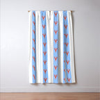 Red Lobsters On Hand-Painted Bright Blue Stripes Window Curtain Gallery Image 3