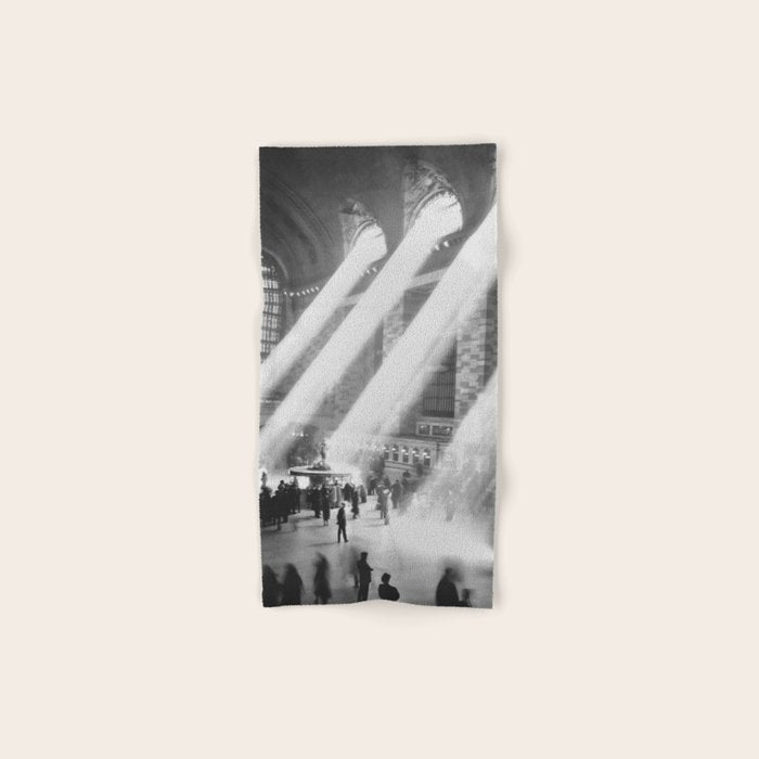Grand Central Station, Black and White Vintage Art Bath Towel Gallery Image 1