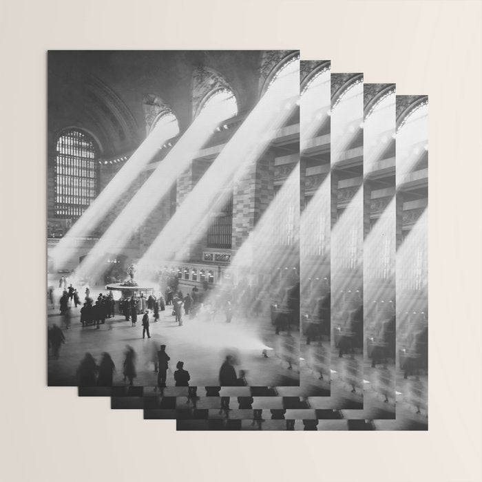 Grand Central Station, Black and White Vintage Art Wrapping Paper Gallery Image 3