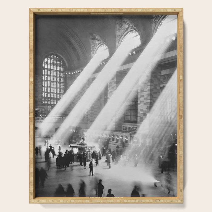 Grand Central Station, Black and White Vintage Art Serving Tray Gallery Image 1