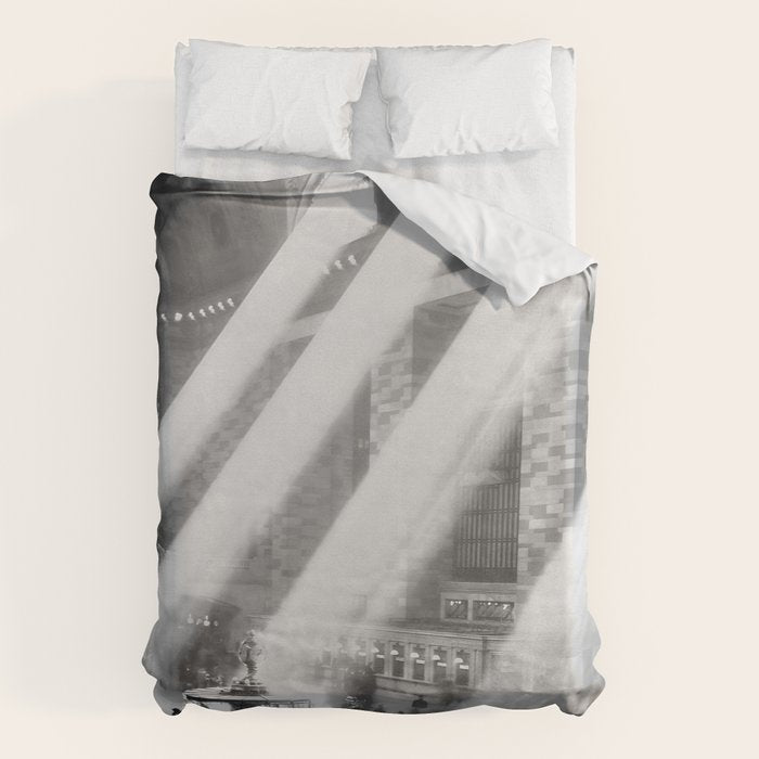 Grand Central Station, Black and White Vintage Art Duvet Cover Gallery Image 1