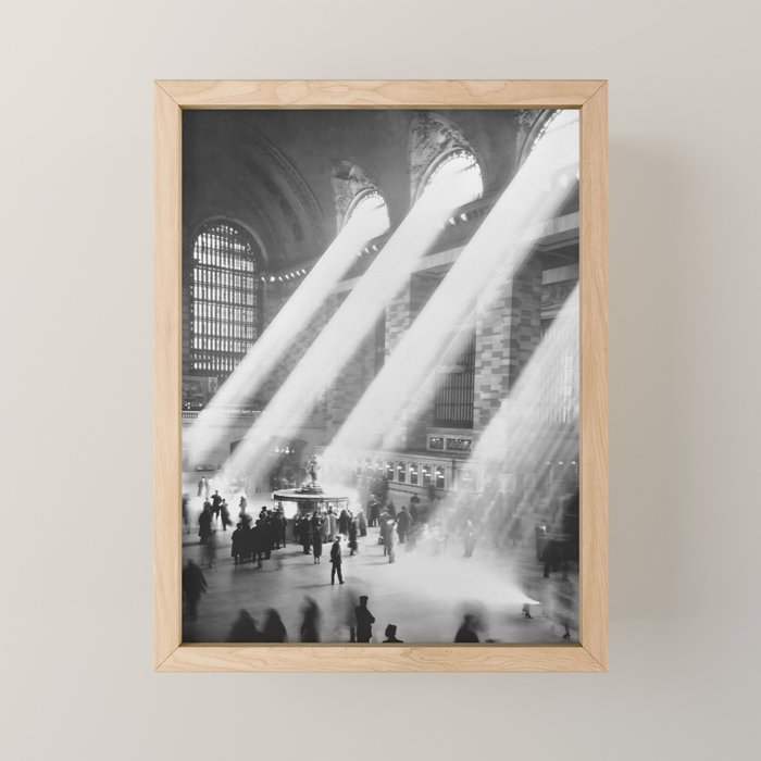 Grand Central Station, Black and White Vintage Art Mini Art Print Gallery Image 1