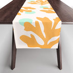 Simple Orange Leaf on Aqua Sun - cut-outs 3  Table Runner Gallery Image 1