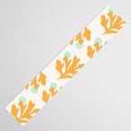 Simple Orange Leaf on Aqua Sun - cut-outs 3  Table Runner Gallery Image 3