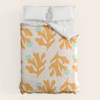 Simple Orange Leaf on Aqua Sun - cut-outs 3  Duvet Cover Gallery Image 6