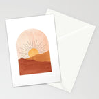 Abstract terracotta landscape, sun and desert, sunrise #1 Stationery Card Gallery Image 2