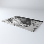 Girl Walking Baby Alligator, Black and White, Vintage Art Rug Gallery Image 3