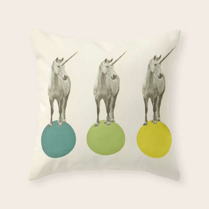 Unicorn Parade Throw Pillow Gallery Image 6