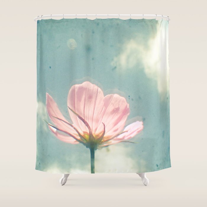 Pink Cosmos Shower Curtain Gallery Image 1