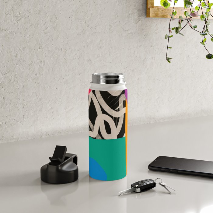 Mid Century Collage | PATTERN 07: The Retro Edition Water Bottle Gallery Image 4