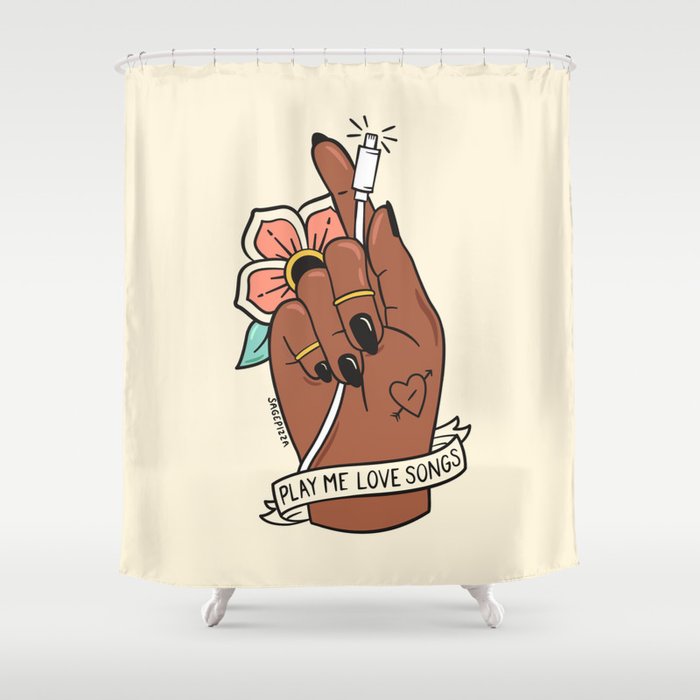 LOVE SONGS Shower Curtain Gallery Image 1