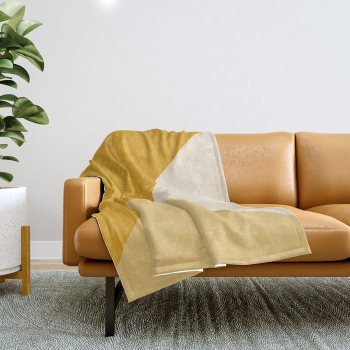 Mustard Tones Throw Blanket Gallery Image 1