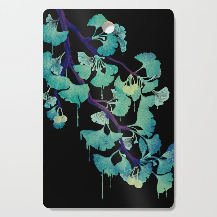 O Ginkgo (on Black) Cutting Board Gallery Image 1