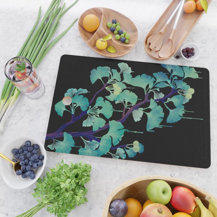 O Ginkgo (on Black) Cutting Board Gallery Image 2