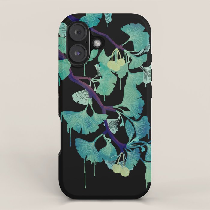 O Ginkgo (on Black) iPhone Case Gallery Image 1