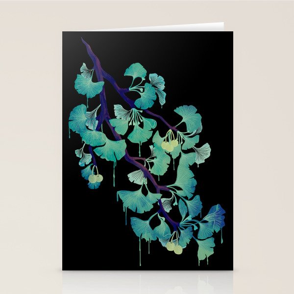 O Ginkgo (on Black) Stationery Card Gallery Image 1