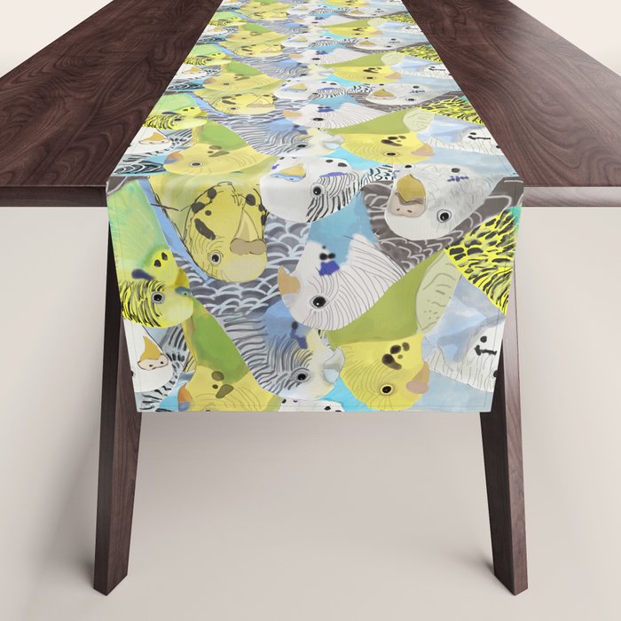 Budgie Parakeets Table Runner Gallery Image 1