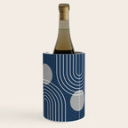 Mid Century Modern Geometric 106 in Navy Blue and Grey (Rainbow and Sun Abstraction) Wine Chiller Gallery Image 2