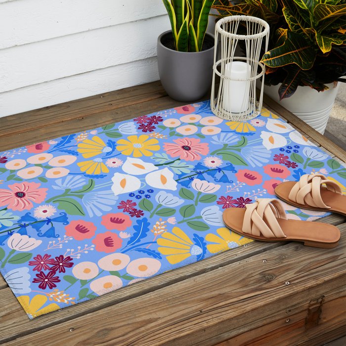 Meadow muse - blue Outdoor Rug Gallery Image 2