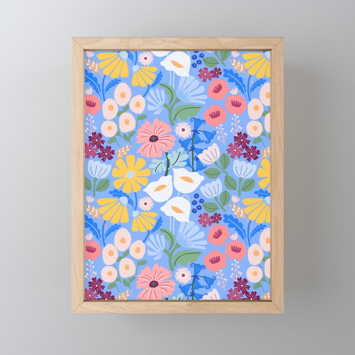 Meadow muse - blue Mini Art Print Gallery Image 1
