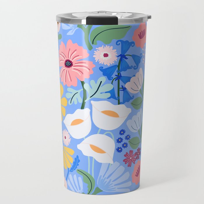Meadow muse - blue Travel Mug Gallery Image 1