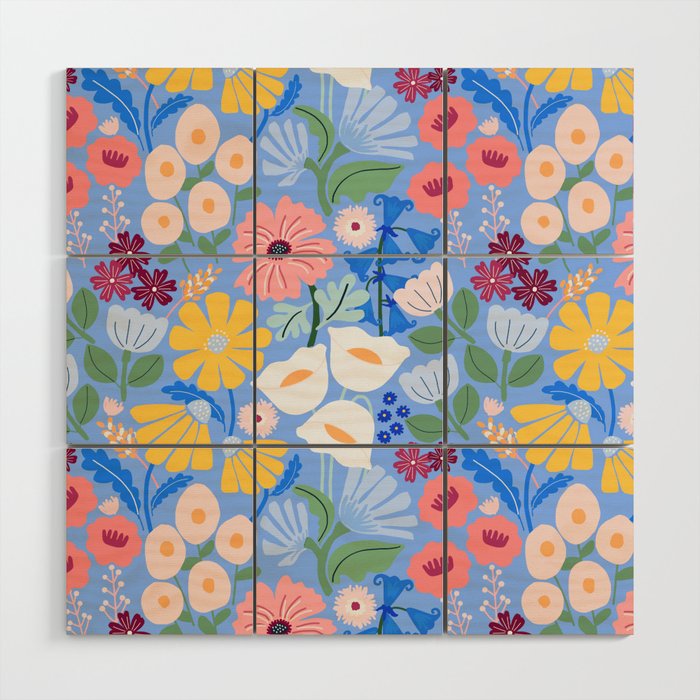 Meadow muse - blue Wood Wall Art Gallery Image 1