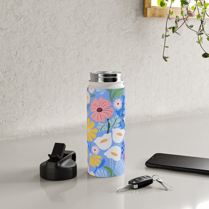 Meadow muse - blue Water Bottle Gallery Image 4