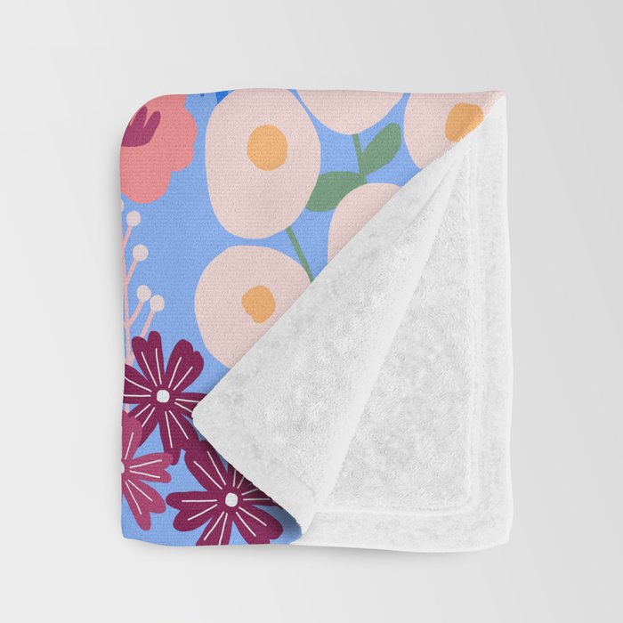 Meadow muse - blue Throw Blanket Gallery Image 3