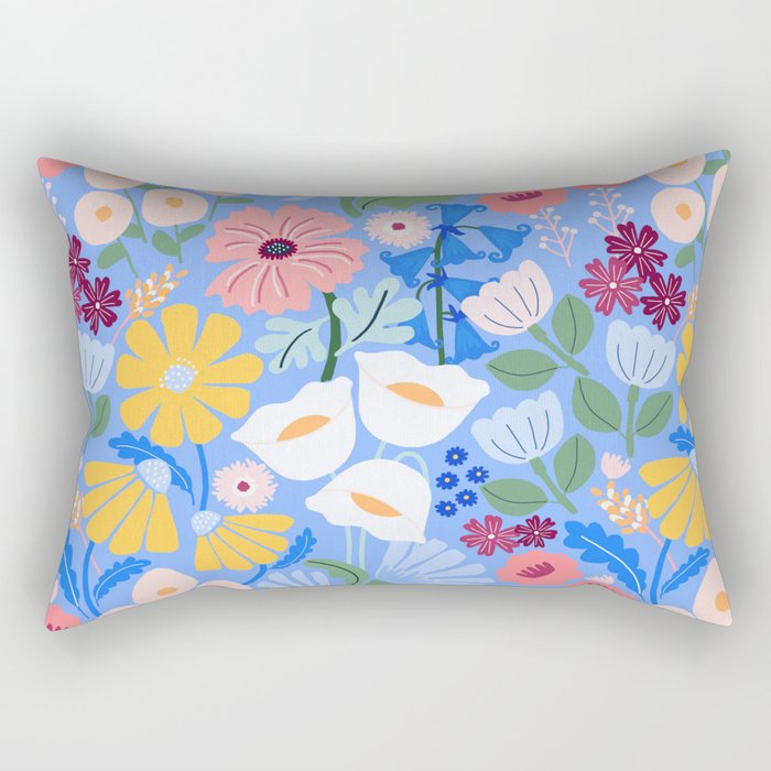 Meadow muse - blue Rectangular Pillow Gallery Image 1