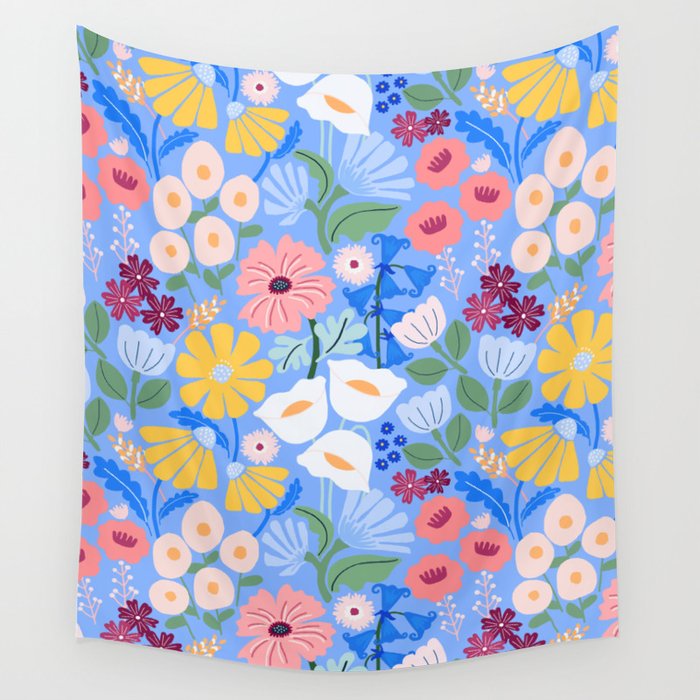 Meadow muse - blue Wall Tapestry Gallery Image 4