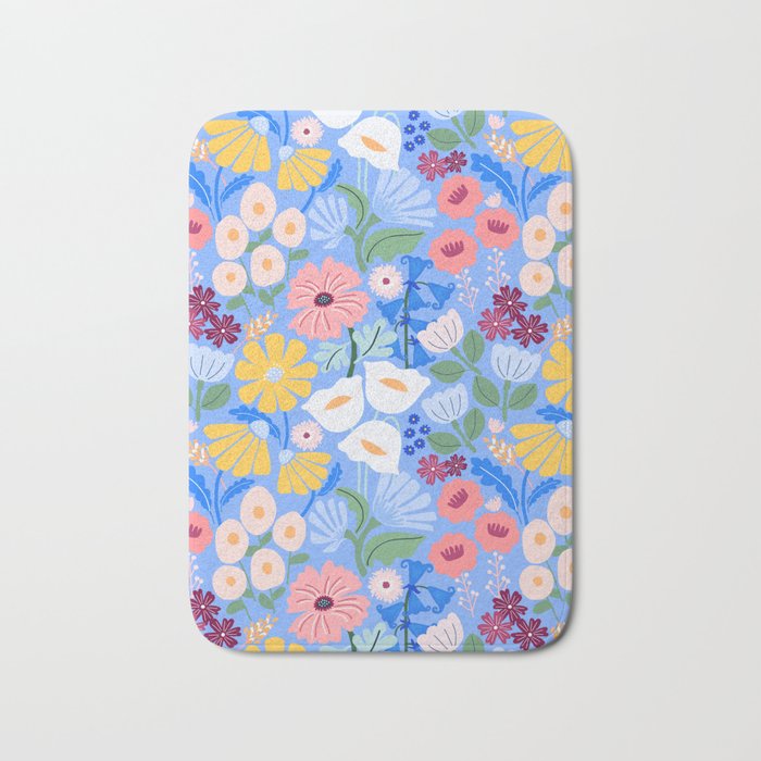 Meadow muse - blue Bath Mat Gallery Image 1