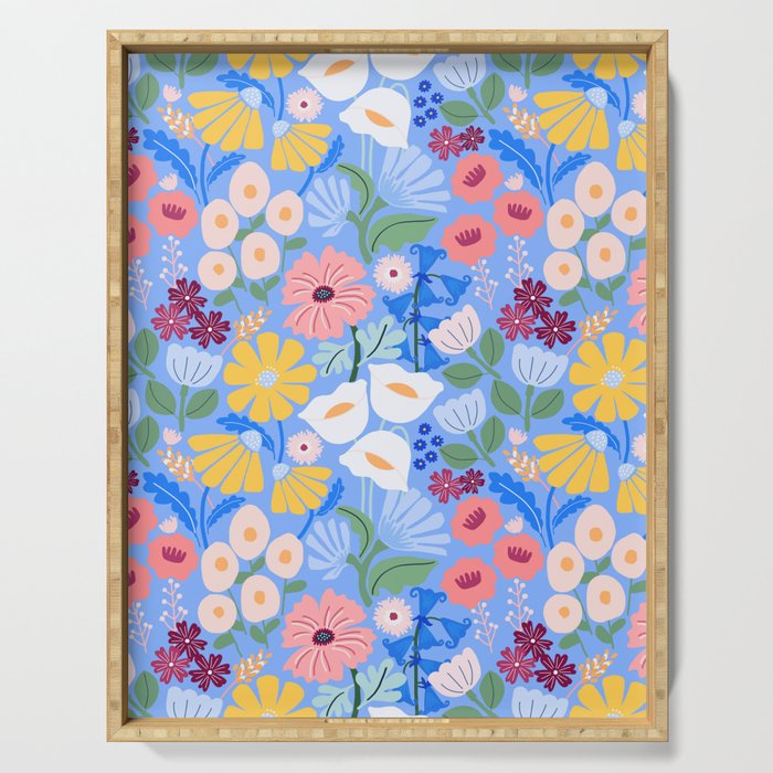 Meadow muse - blue Serving Tray Gallery Image 1