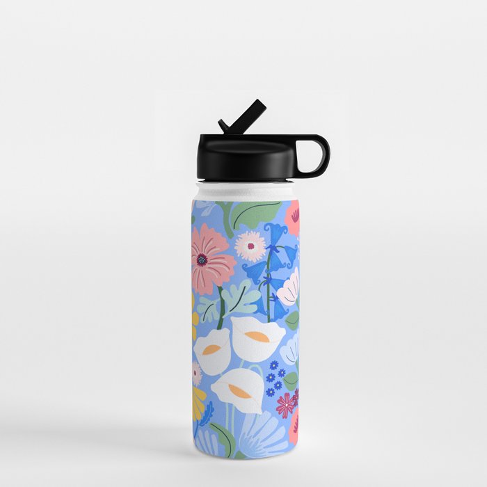 Meadow muse - blue Water Bottle Gallery Image 1