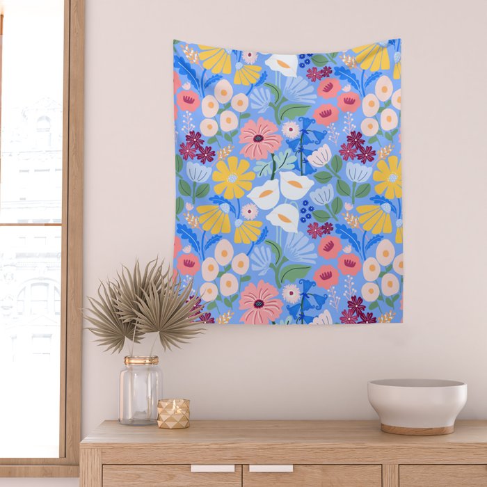 Meadow muse - blue Wall Tapestry Gallery Image 2